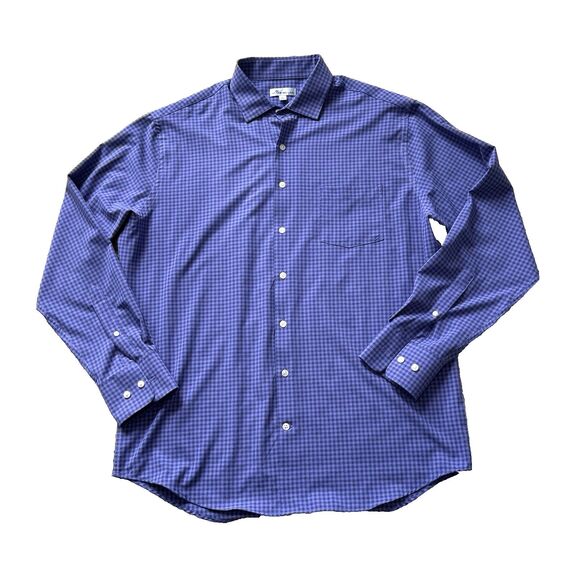 Peter Millar Other - Peter Millar Crown Long Sleeve Button Up Shirt Mens Large Purple Check Blue